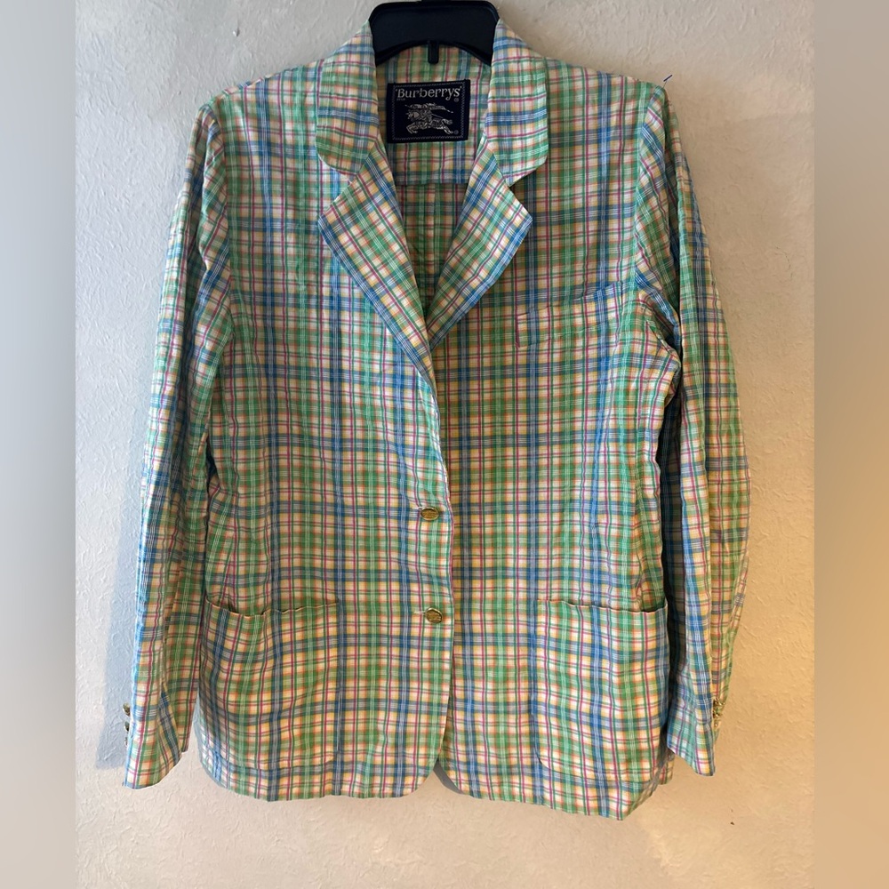 Burberry Multicolor Plaid Women's Jacket and skirt suit vintage size 44